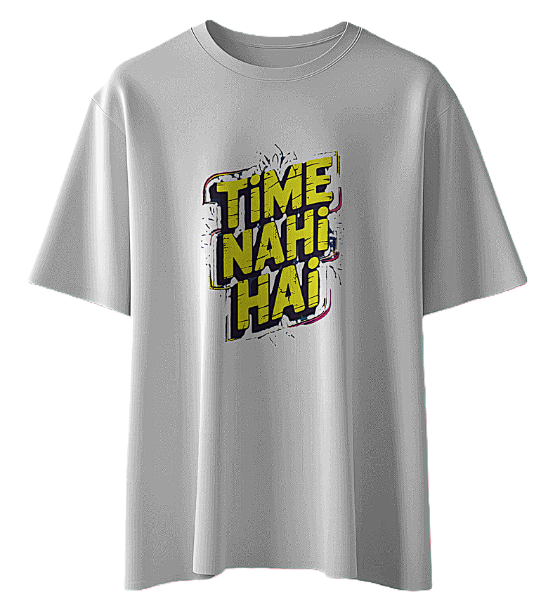 🕒 "Time Nahi Hai" Oversized Graphic T-Shirt