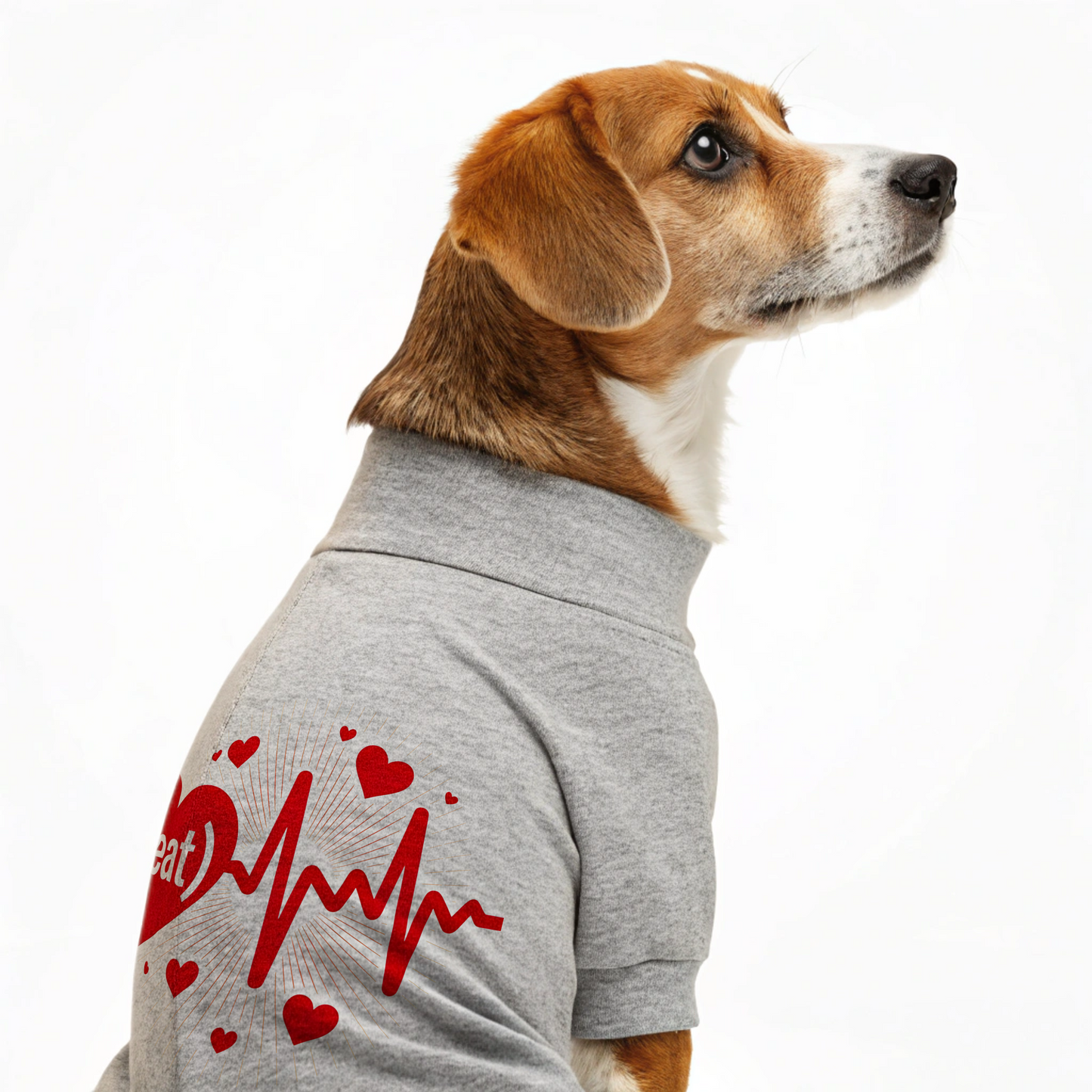 BEAT Dog Emotion Heartbeat Graphic T-Shirt ❤️