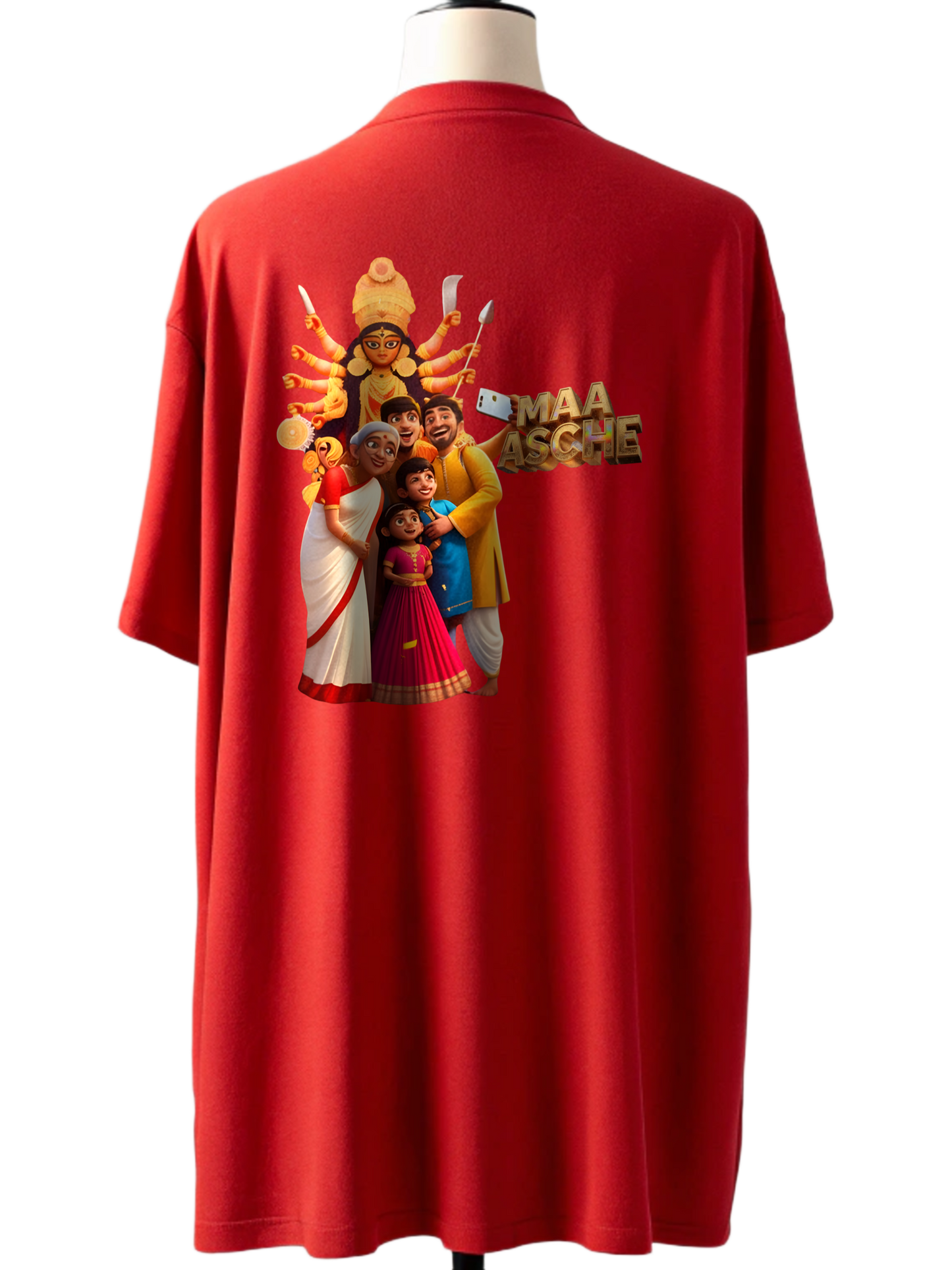 🕉️Durga Maa Selfie Photographics Oversized T-Shirt 🙏