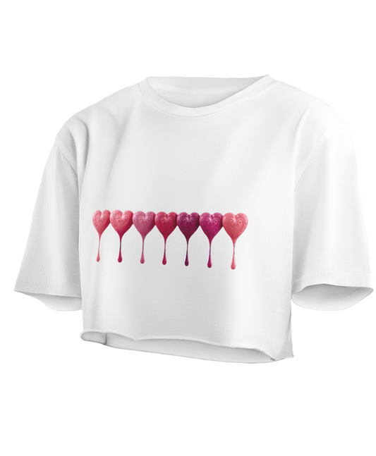 7 Shades of Pink Hearts Crop Top 💖
